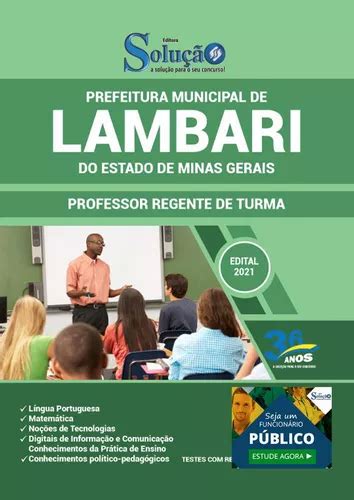 Apostila Prefeitura Lambari Mg Professor Regente De Turma Entrega