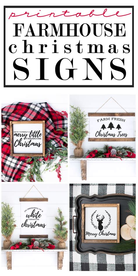 Free Printable Farmhouse Christmas Signs - The Girl Creative