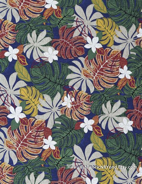 Fabric Tropical Floral And Monstera Leaf Cotton By