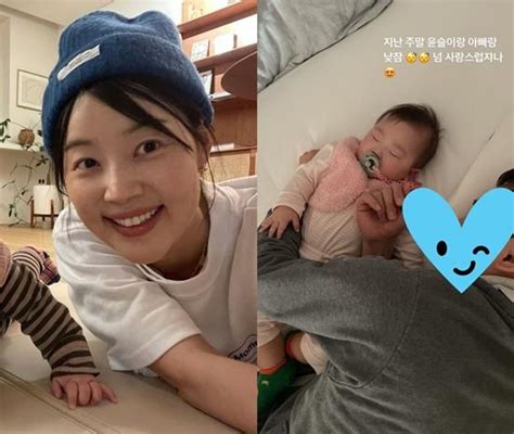 한지혜 딸 옆에서 잠든 ♥검사 남편넘 사랑스럽잖아