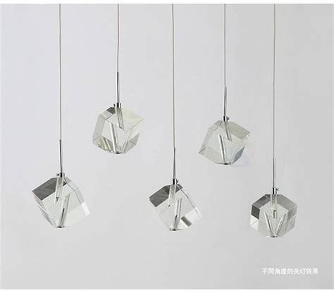 Luxury Clear 5 Pcs G4 Led Pendant Lights For Dining Room Restaurant Big Clear Crystal Lights