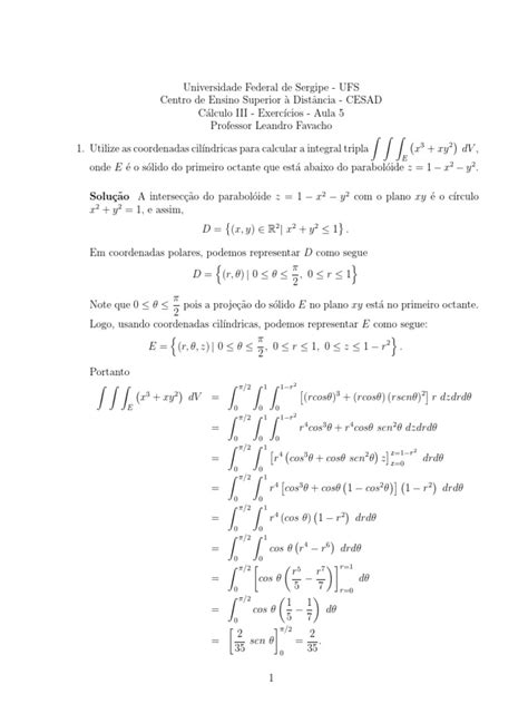 Integral Tripla Exercicios Solucoes Calculo Iii Studocu Hot Sex Picture