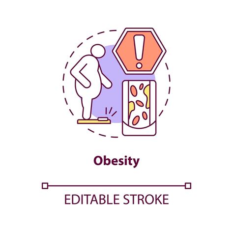 Obesity Concept Icon Too Many Fat In Human Body Overweight Problems