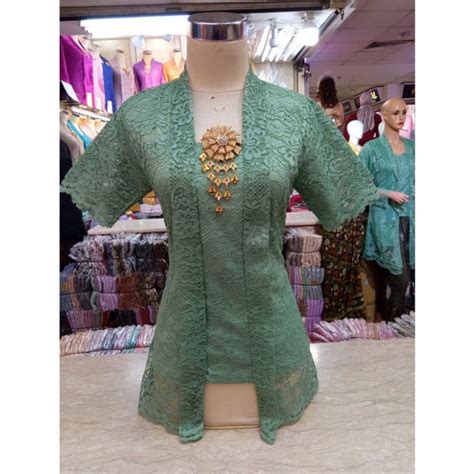 Jual KEBAYA KUTU BARU MODERN ATASAN KEBAYA BROKAT LENGAN PENDEK