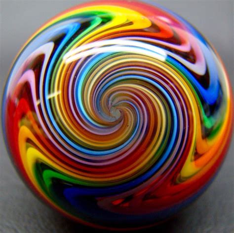 Kris Parke 2014 Reverse Twist Rainbow Marble 15 Inches Art Glass