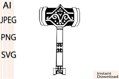 Hammer Of Thor And Lightning Bolts Symbolviking Battle