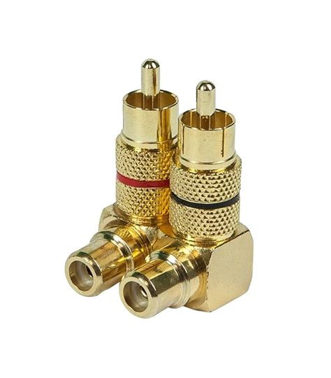 Rca Plated Gold Plated 90 ° Adapters Pair Audiophonics