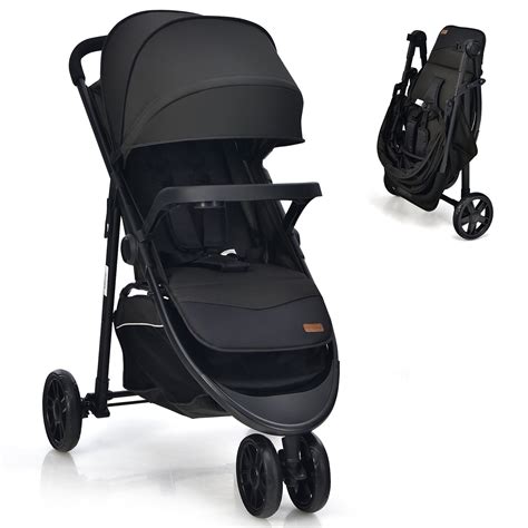 Baby Jogging Stroller Jogger Travel System w/Adjustable Canopy for ...