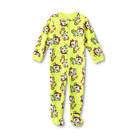 Wonderkids Infant And Toddler Girls Fleece Sleeper Pajamas Monkey