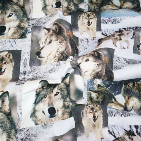 Wild Wolf Fabric100 Cotton Fabric Quilting Home Decor Etsy