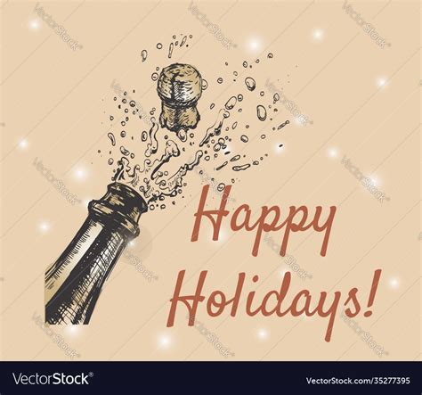 Happy Holidays Hand Drawn Royalty Free Vector Image