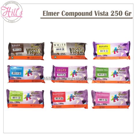 Jual ELMER COMPOUND VISTA 250 GR CHOCOLATE COMPOND DARK WHITE COLOR