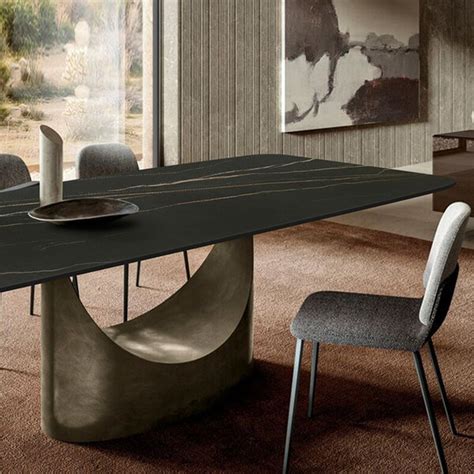 Everly Quinn Hobart Modern Dining Table With Rectangular Sintered Stone