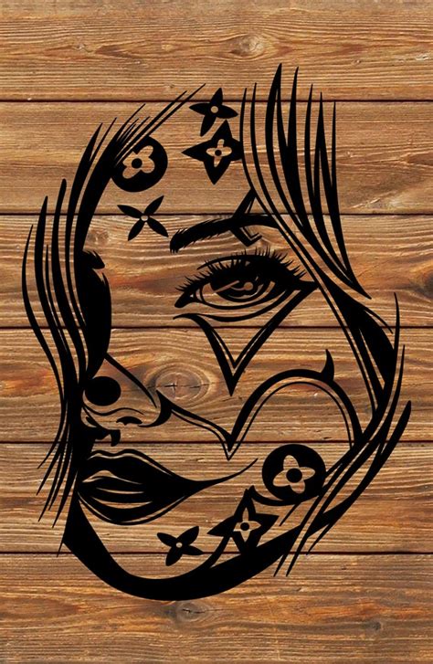 PNG SVG File Chicano Sexy Clown Face Girls Tattoo - Etsy