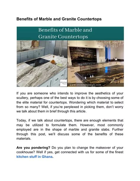 PPT Benefits Of Marble And Granite Countertops PowerPoint