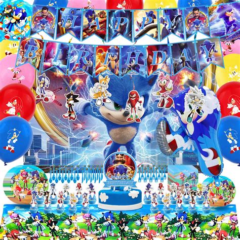 Buy Sonic Birthday Party Supplies Pcs Sonic Birthday Decorations