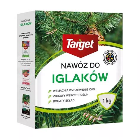 Nawóz do iglaków 1kg TARGET wzmacnia wybarwianie igieł bogaty skład