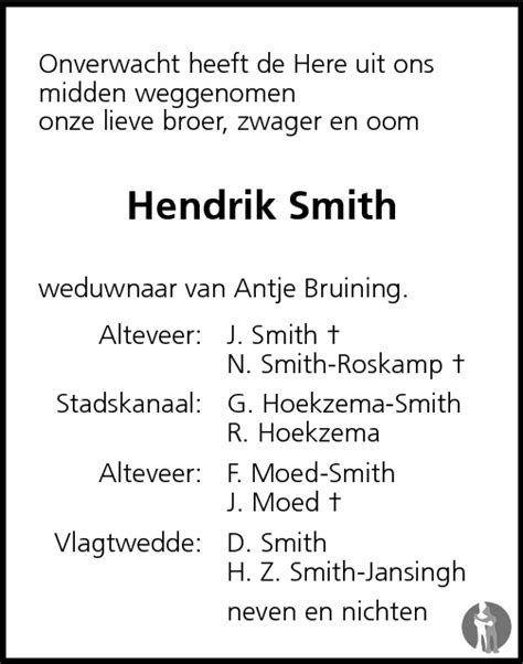 Hendrik Smith 11 02 2009 Overlijdensbericht En Condoleances Mensenlinq Nl