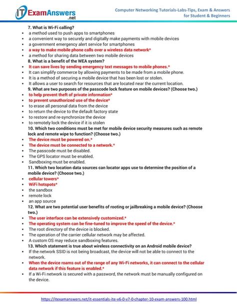 It Essentials Version 70 Ite Chapter 10 Exam Answers