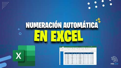 Numeracion Automatica En Excel Tip Itec Youtube