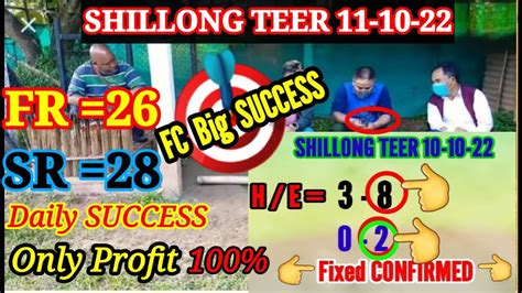 FC Big SUCCESS2628Shillong Teer Common FC Target 11 10 22 Khasi