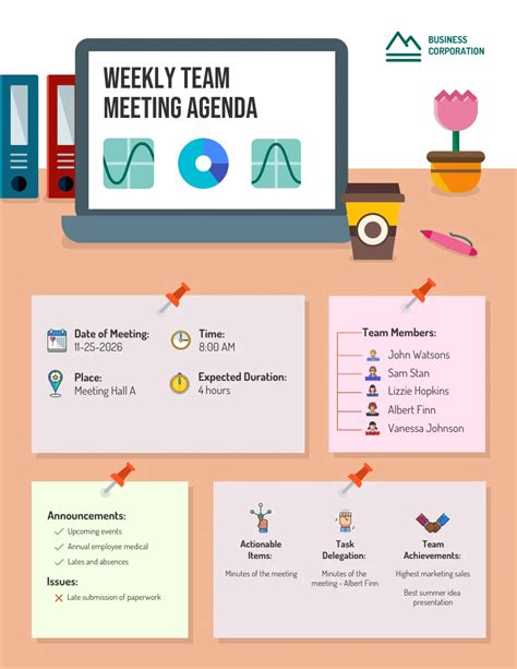 Weekly Team Meeting Agenda Template Venngage