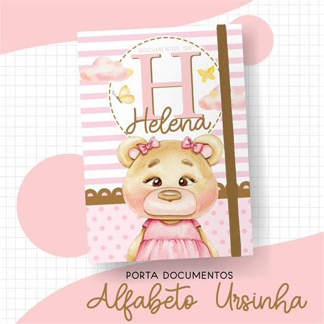 Alfabeto Ursinha Livro e Caderneta do Bebê Elo7