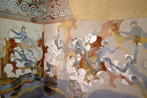 Fresco From Akrotiri Thera Santorini Minoan Civilization Th