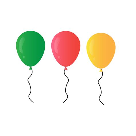 Balloons in cartoon style. Bunch of balloons for birthdays and parties ...