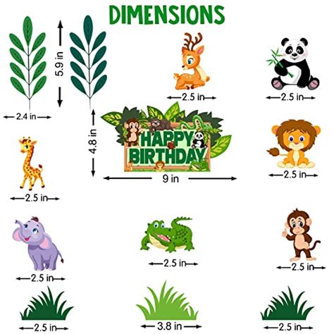 Party Propz Jungle Theme Cake Topper Pcs Happy Birthday Cake