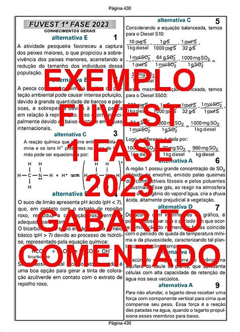 Apostila Fuvest Fase Quest Es Gabarito Comentado