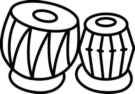 Premium Vector Tabla Outline Vector Illustration