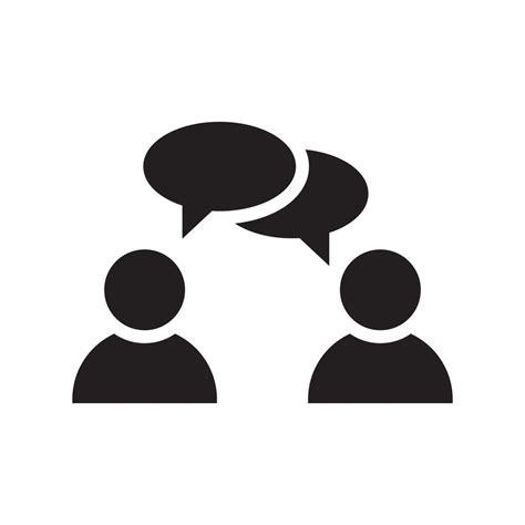 Talk people icon vector in clipart concept. Conversation, discussion ...