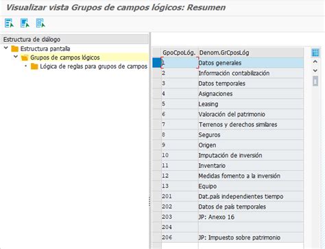 Sap Fi Los Datos Maestros De Activos Fijos Estructura De Pantalla