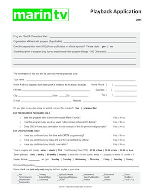 Fillable Online Cmcm Playback Application Cmcm Fax Email Print