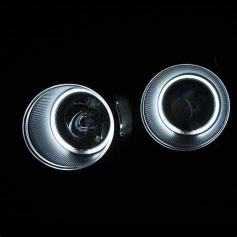 Anzo Set Of Black Ccfl Halo Projector Headlights For