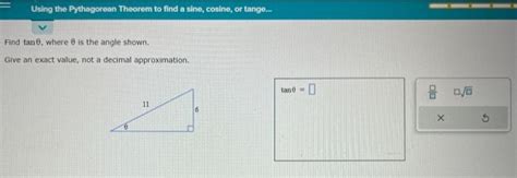 Solved Find tanθ, where θ is the angle shown. Give an exact | Chegg.com 