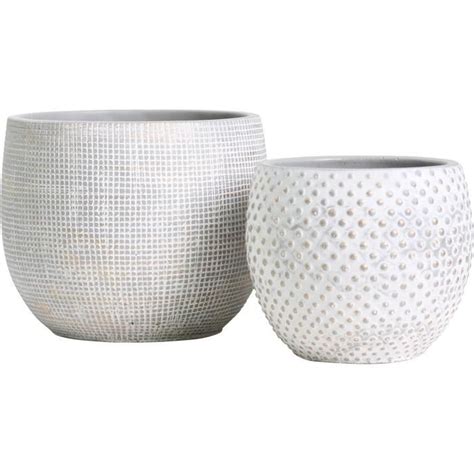 Lot De Pots De Fleurs D Int Rieur En C Ramique Et Or Blanc De Et