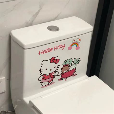 Hellokitty馬桶貼紙 卡通馬桶貼紙 可愛馬桶蓋貼紙 可移除防水馬桶貼紙 廁所衛生間裝飾牆貼 蝦皮購物