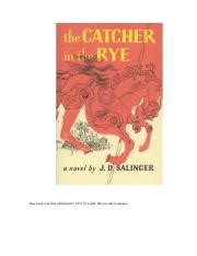 The Catcher in the Rye: A Compelling Tale of Rebellion and | Course Hero