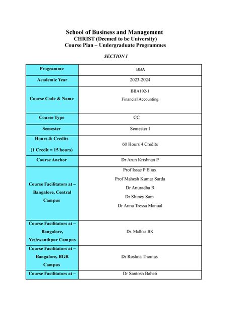 Bba Financial Accounting Final School Of Business And