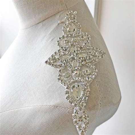 Shiny Rhinestone Applique Iron On Diamante Patch Crystal Addition DIY