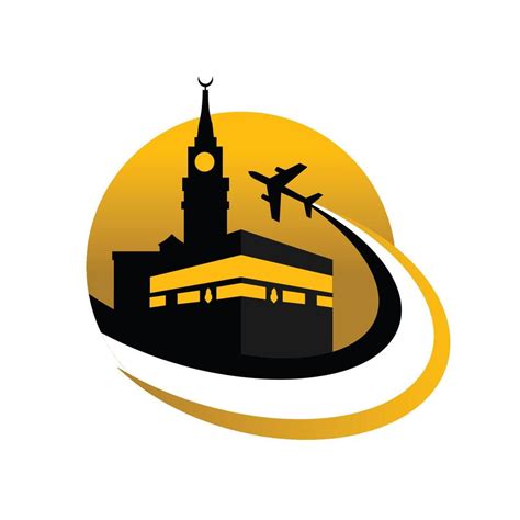 hajj  umrah logo arab kaaba hajj umrah  travel logo icon vector