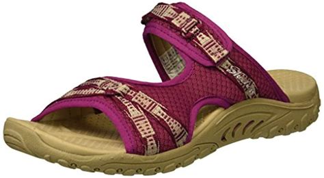 Skechers Reggae Fizzle Adjustable Webbing Slide Sandal Raspberry 7 M