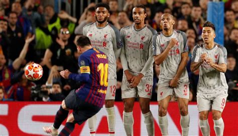 Gol Messi De Tiro Libre En El Barcelona Vs Liverpool Por Champions