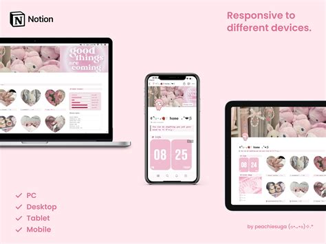 Aesthetic That Girl Pink Notion Template Notion All In One Etsy
