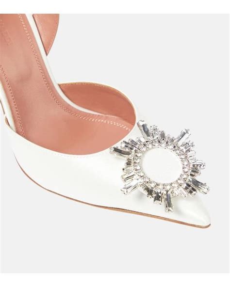 AMINA MUADDI Begum Satin Slingback Pumps In Pink Lyst