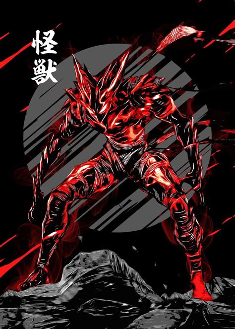 Garou Poster By Hans Skon Displate One Punch Man Poster Making