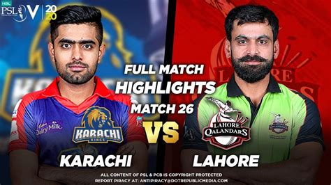 Lahore Qalandars Vs Karachi Kings Full Match Highlights Match