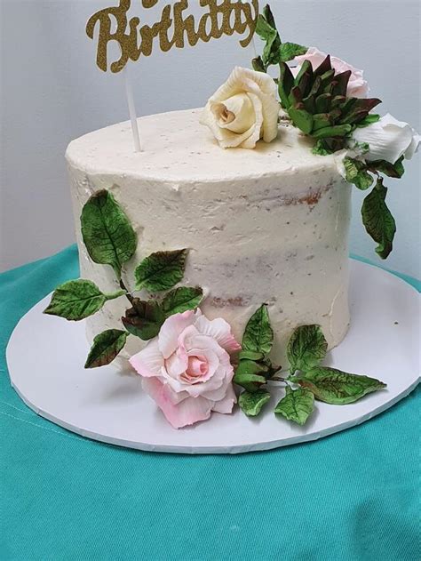 Naked Cake With Flowers Decorated Cake By The Custom CakesDecor